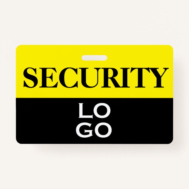 Black and Yellow Security with Custom Logo ID ID Badge (Front)