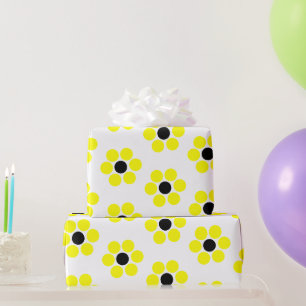 Black and Yellow Simple Modern Retro Wrapping Paper