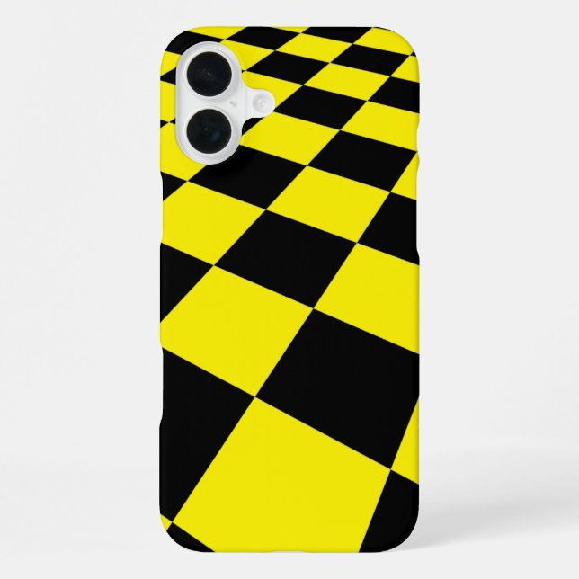 Black and Yellow Square Pattern Phone Case (Back)