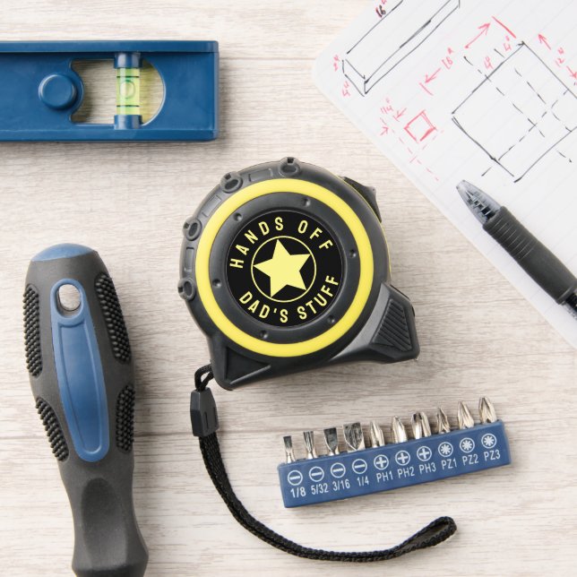 Black and Yellow Star Funny Dad Gift Hands Off 1 (Workshop)