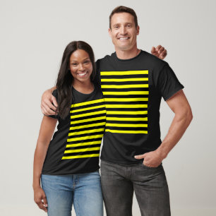 Black and Yellow Striped CUSTOMIZABLE T-Shirt