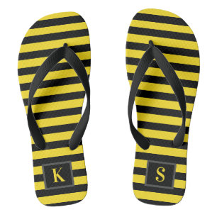Black and Yellow stripes Bumble Bee Thongs