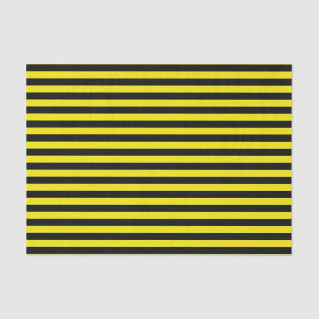 Black and Yellow Stripes Tissue Paper (Front)