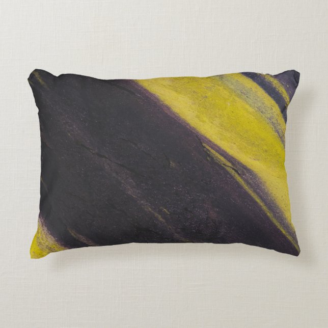 Black and yellow surface decorative cushion (Front)
