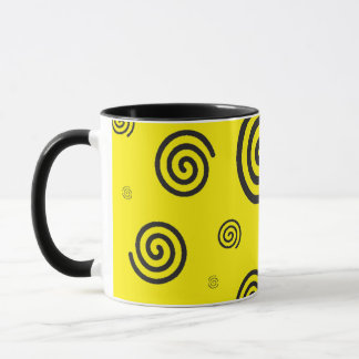 Black and Yellow Swirl Mug 