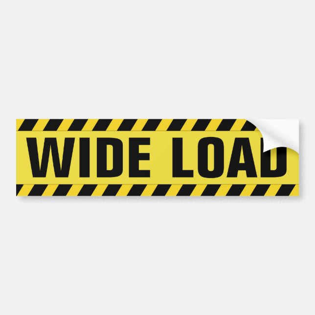 Black and Yellow Wide Load Bumper Sticker (Front)