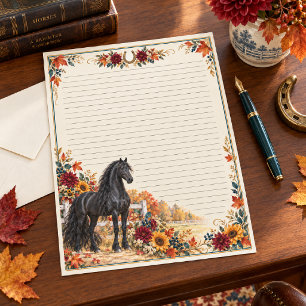 Black Andalusian Autumn Ranch Lined Stationery