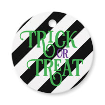 Black ang White Striped Trick or Treat Favour Tags