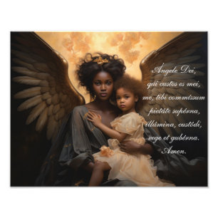 Black Angel Angele Dei In Latin Photo Print