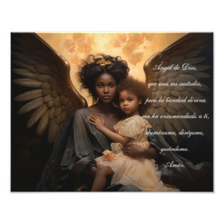 Black Angel Angele Dei In Spanish Photo Print