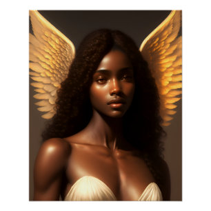 Black Angel Ethereal Angelcore Art Poster
