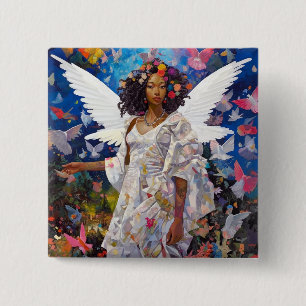 Black Angel Fantasy Art 15 Cm Square Badge