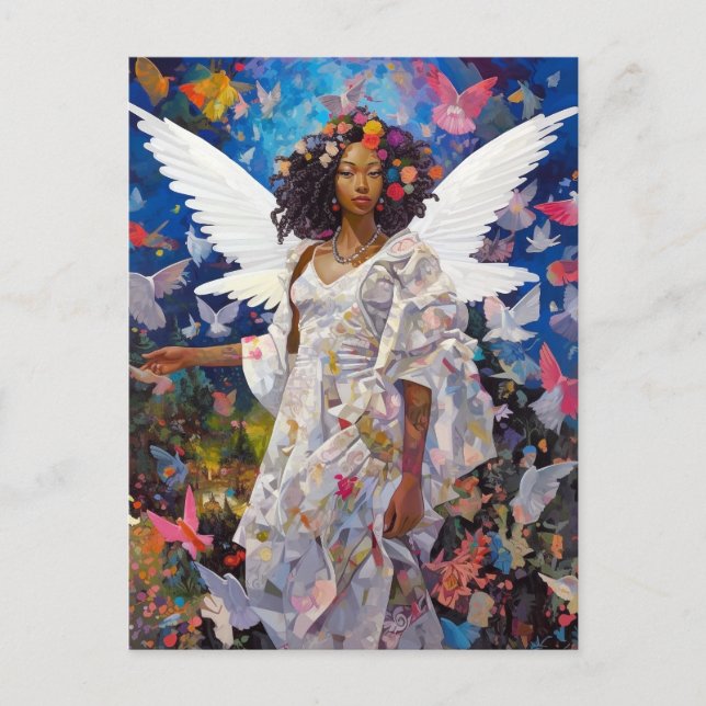 Black Angel Fantasy Art Postcard (Front)