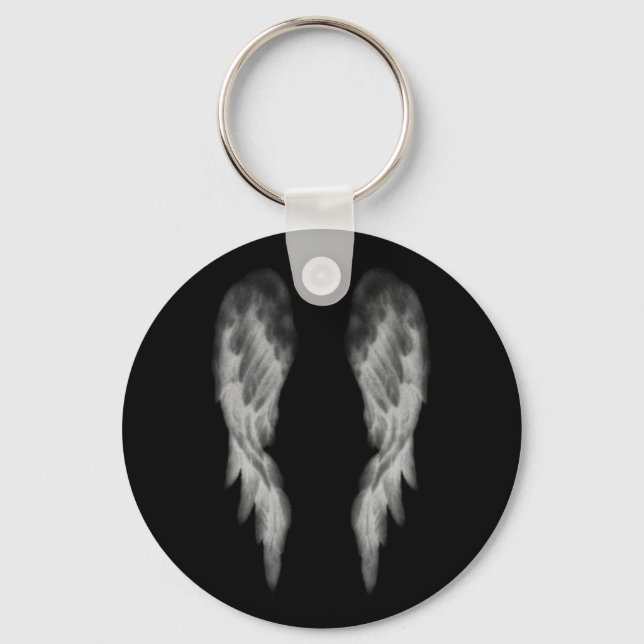 Black Angel Wings Key Ring (Front)