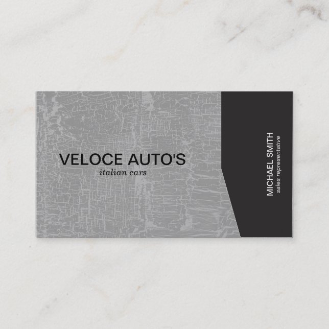 Black Angle / Grey Marbled Business Card (Front)