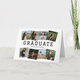 Black Angled Eight-Photo Grad Invitation