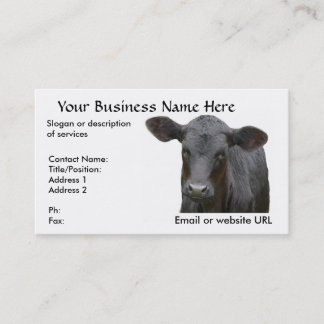 Black Angus Beef Cow Business Card