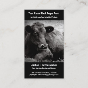 Black Angus  Beef Ranch or Farm Business Card