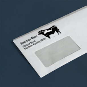 Black Angus Bull Rubber Stamp