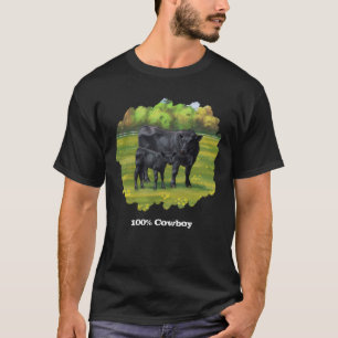 Black Angus Cow & Cute Calf T-Shirt