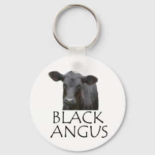Black Angus Cow Key Ring