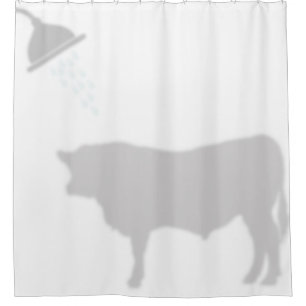 Black Angus Shadow Silhouette Shadow Buddies Shower Curtain