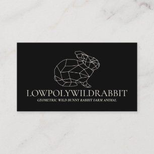 Black Animal Lowpoly Bunny Rabbit Business Card