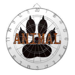 Black Animal Paw Print Dartboard