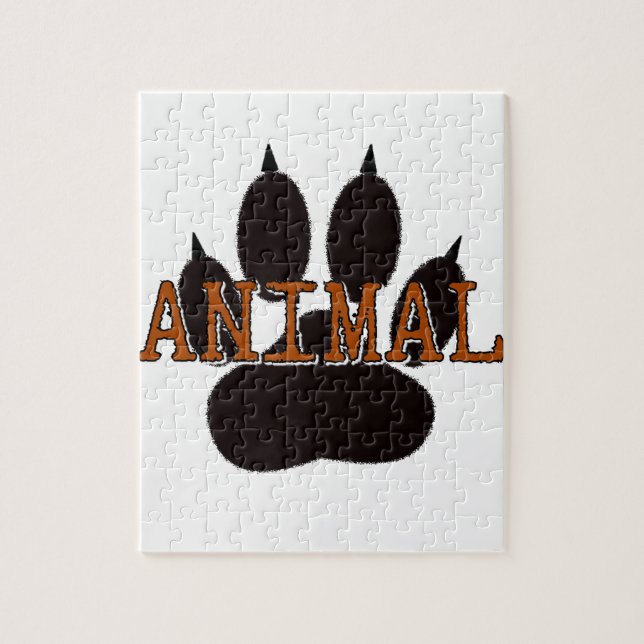 Black Animal Paw Print Jigsaw Puzzle (Vertical)