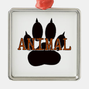 Black Animal Paw Print Metal Tree Decoration