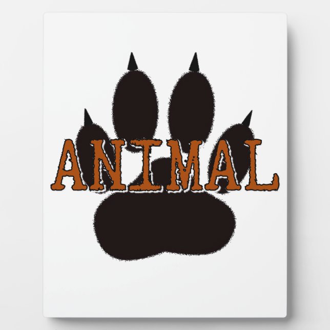 Black Animal Paw Print Plaque (Front)