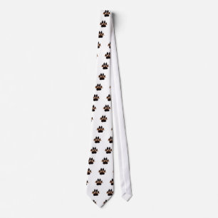 Black Animal Paw Print Tie