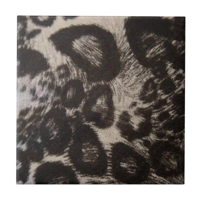 BLACK ANIMAL PRINT CERAMIC TILE (Front)