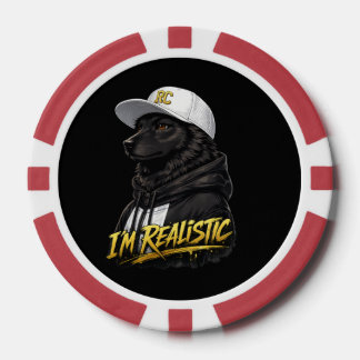 Black Anime Dog Streetwear Art | I'm Realistic Poker Chips