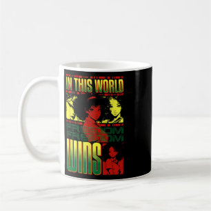Black Anime Girl, In This World Freedom Wins, June Coffee Mug