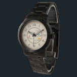 Black Anniversary Wrist Watch - Bold Vintage Face<br><div class="desc">Celebrate years of shared memories with this striking all-black wedding anniversary watch. A perfect blend of modern boldness and classic charm, it features a sleek black metal link bracelet and a high-contrast vintage-style dial. Designed as a meaningful anniversary gift for him, this timepiece represents the strength and enduring nature of...</div>