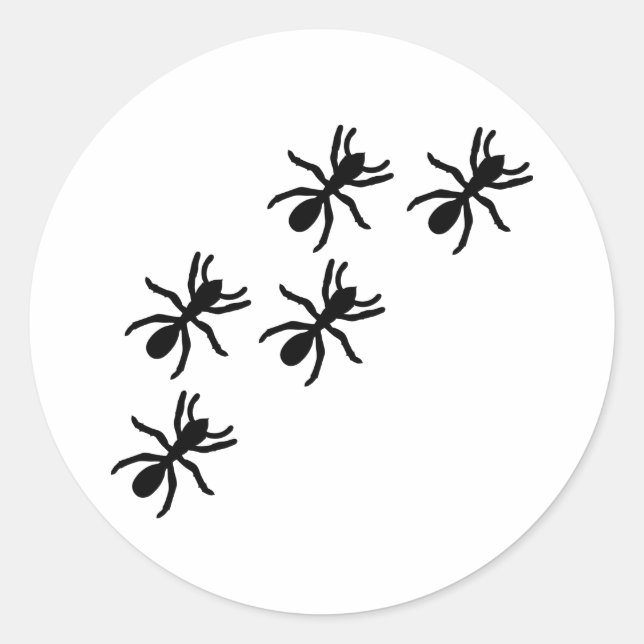 black ant trail classic round sticker (Front)