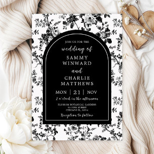Black Antique Chinoiserie Wedding Invitation
