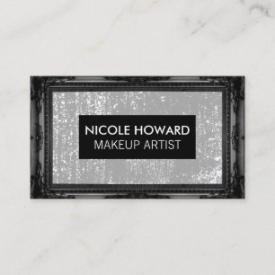 Black Antique Frame Grey Grunge Texture Business Card