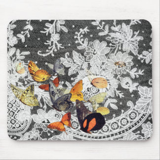 BLACK ANTIQUE LACE PATTERN MOUSE PADS