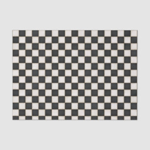 Black & Antique White Chequered Tissue Paper