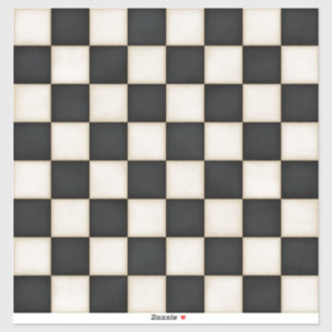 Black & Antique White Custom Size Chessboard Decal