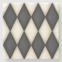 Black & Antique White Harlequin Chequered Pattern