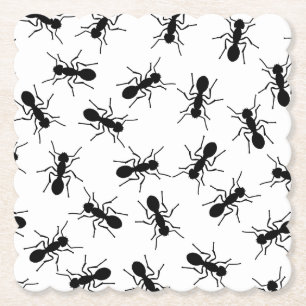 Black ants, ant nest. Halloween party Paper Coaster