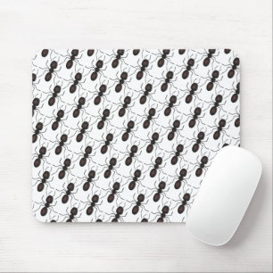 Black Ants On White Mouse Pad