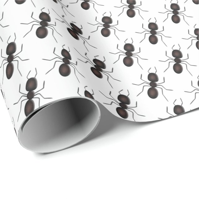 Black Ants On White Wrapping Paper (Roll Corner)