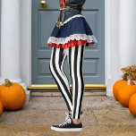 Black & Any Colour Vertical Stripe Pirate Hallowee Leggings<br><div class="desc">Customise to change secondary colour and increase or decrease size of black stripe pattern.</div>