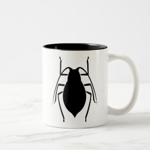 Black Aphid Insect Print Two-Tone Coffee Mug