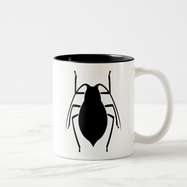 Black Aphid Insect Print Two-Tone Coffee Mug (Right)