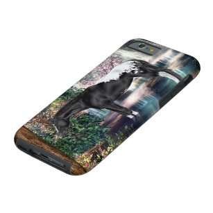 Black Appaloosa Horse Waterfall Background Tough iPhone 6 Case
